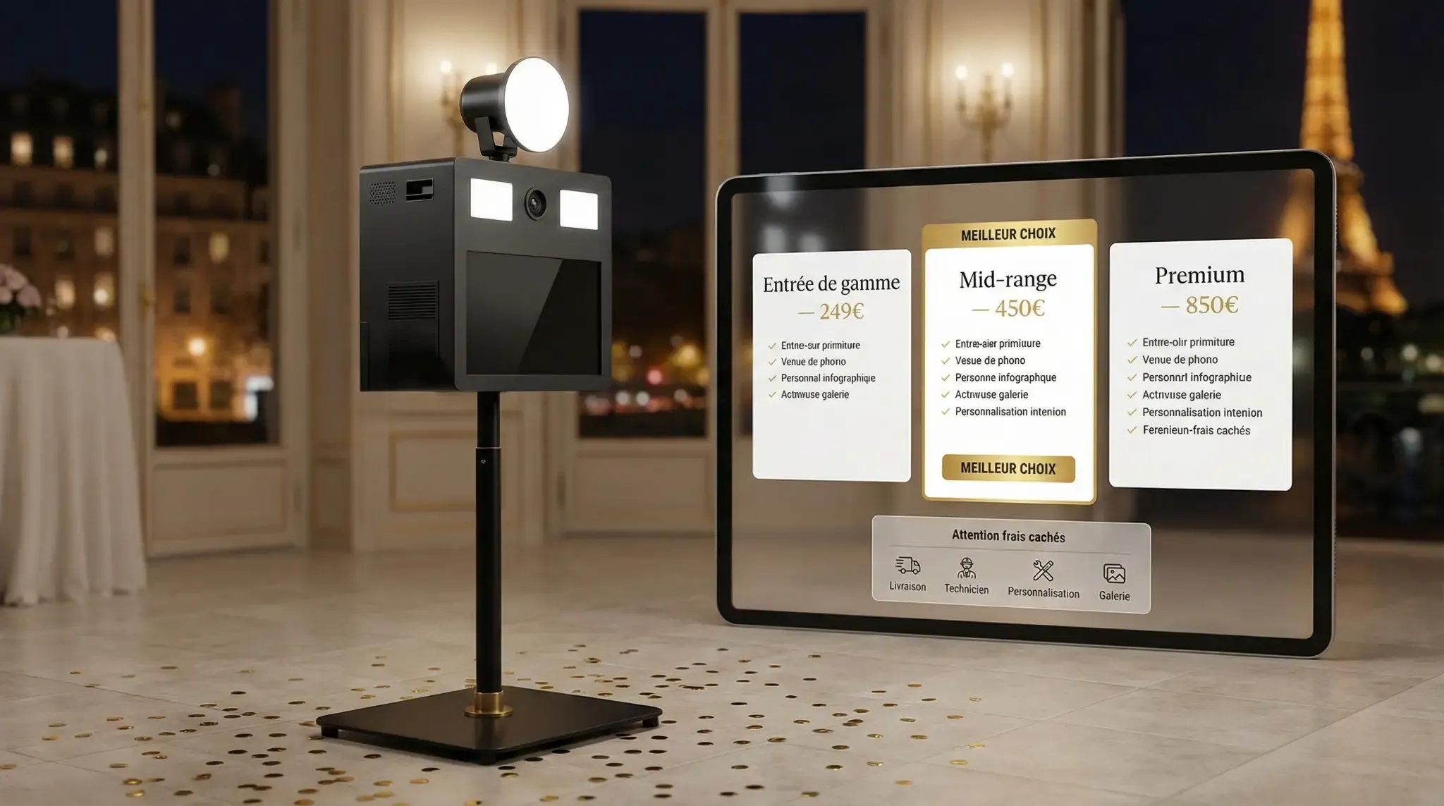 Location photobooth Paris : prix, options, et comment éviter les arnaques (guide 2026)