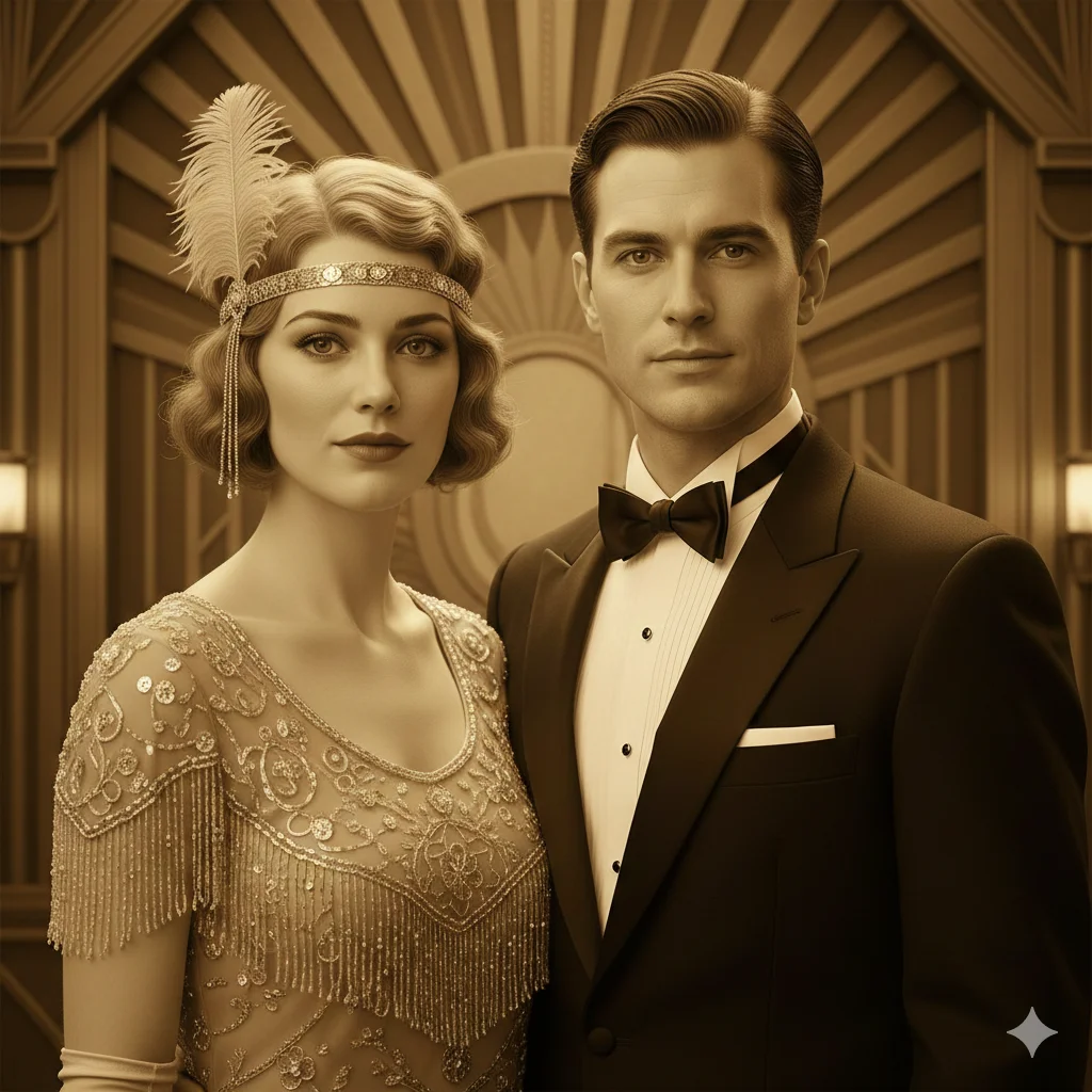 Transformation IA Vintage Glamour - mariage